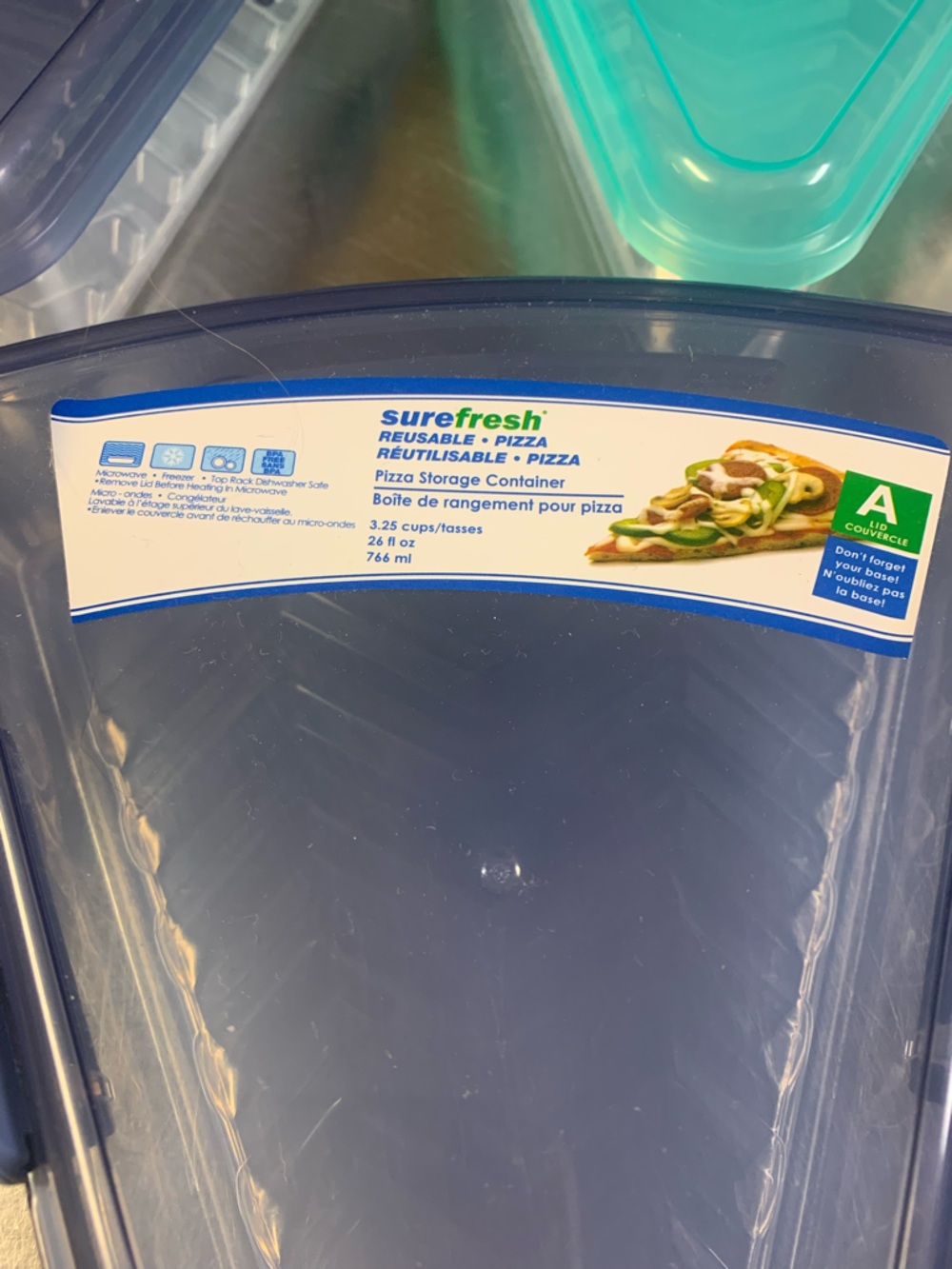 Surefresh Triangular Food Storage Containers - Blue, Teal, Clear (6-Pack) - Picture 2 of 2